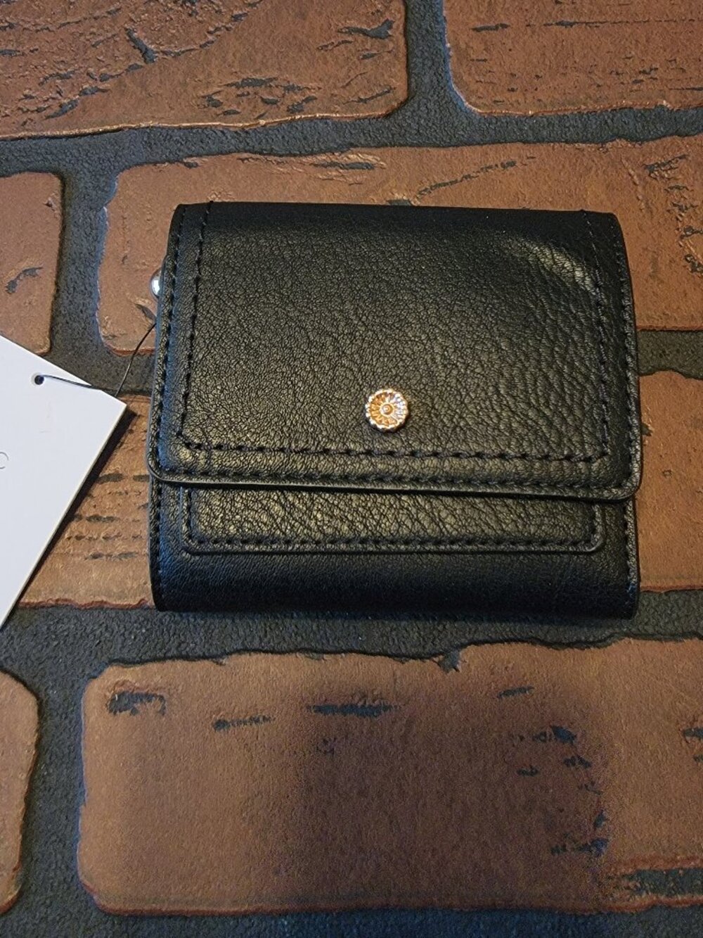 Lauren Conrad LC Tri-Fold Contemporary Primrose Wallet Black New, with tags